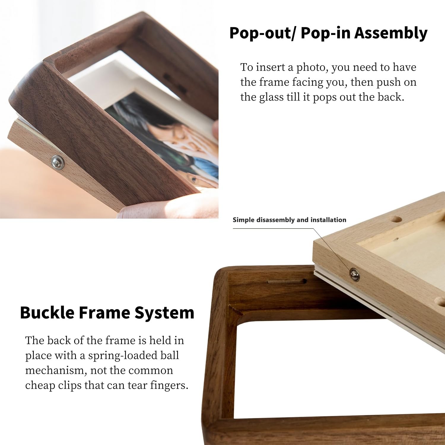 Amazon.co.jp: FLECHAZO 3x4 写真フレーム 木製 2x3マット付き 天然